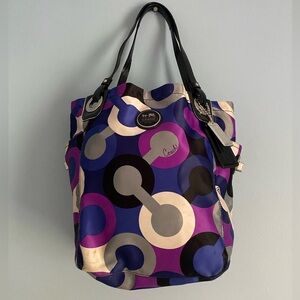 Vintage Coach Metallic Multicolour Shoulder Tote